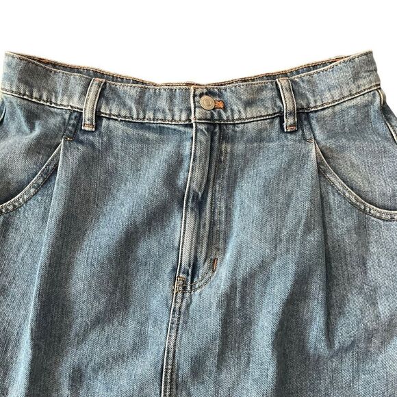 💲2️⃣0️⃣ Bundled ✔️Free People Cut-off Light Blue Denim Mini Skirt Sz L [31] - Picture 8 of 11